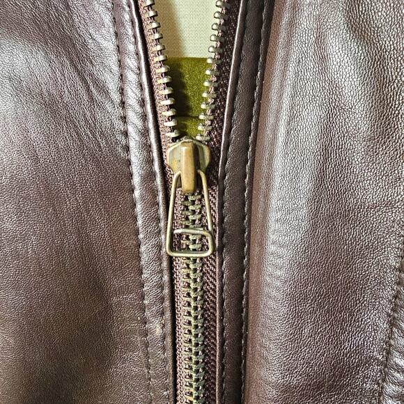 Vintage Men's Pano Sereti New York Leather Flight Bomber Jacket in Brown X-Large - Picture 3 of 11